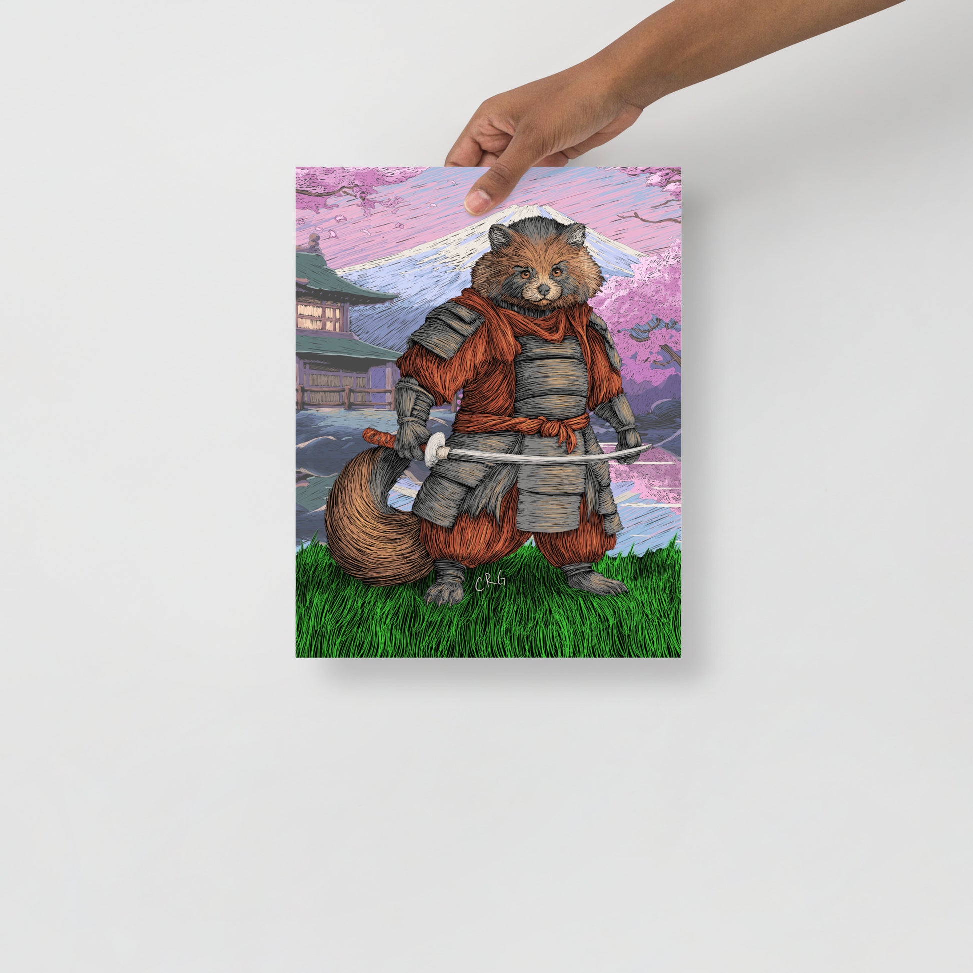 Tanuki Samurai Art Print