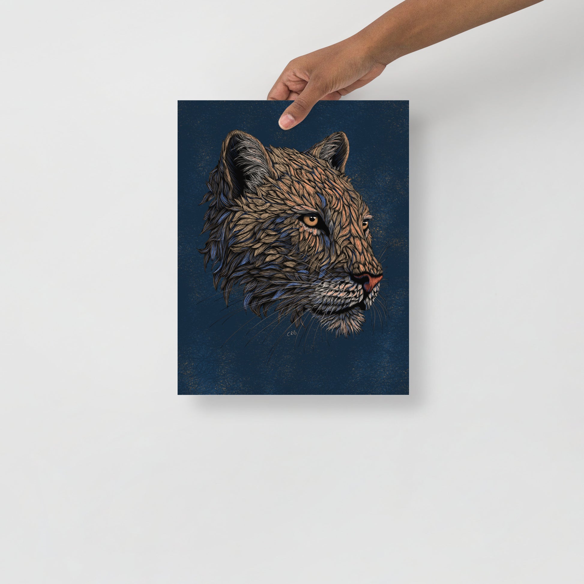 Stylized Mountain Lion Art Print
