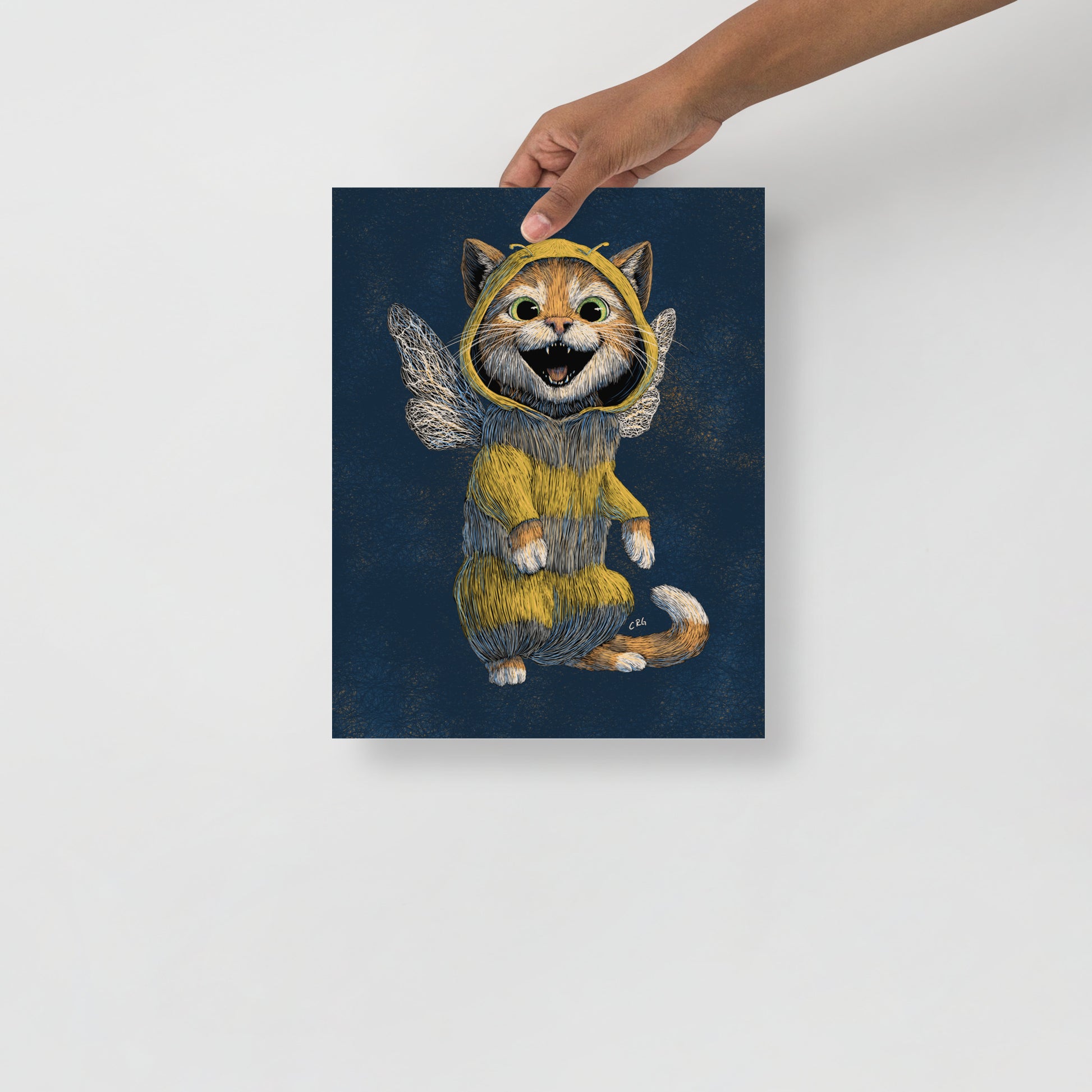 Cat Bee Art Print