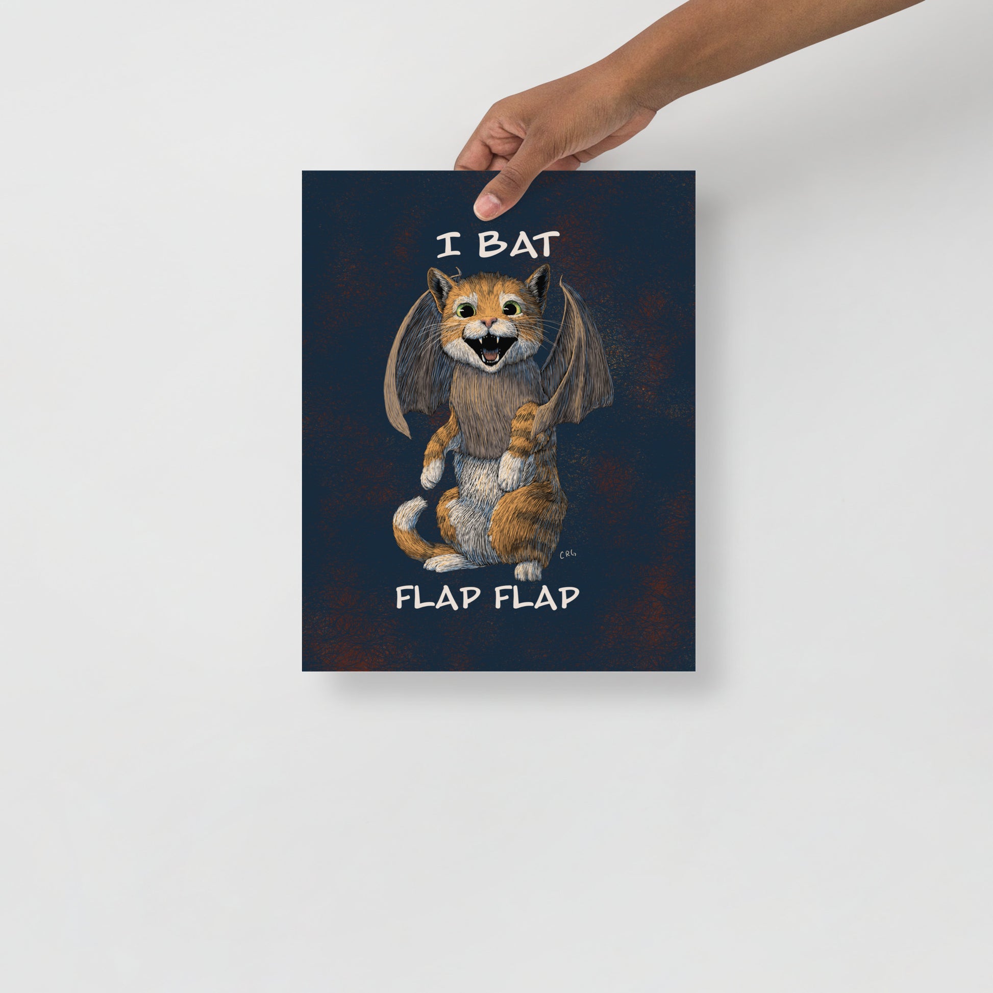 Cat Bat, I Bat Flap Flap Art Print