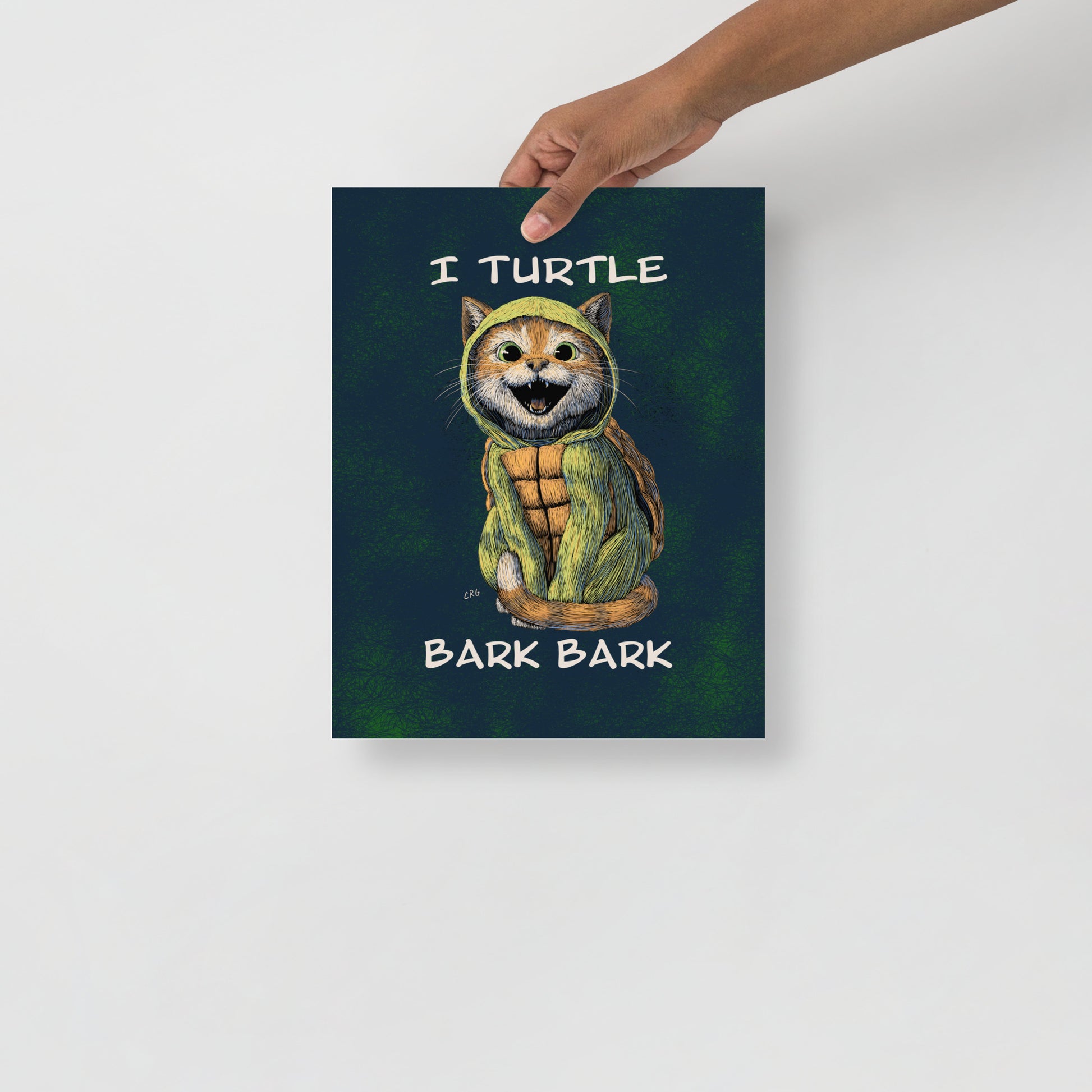 Cat Turtle, I Turtle Bark Bark Art Print