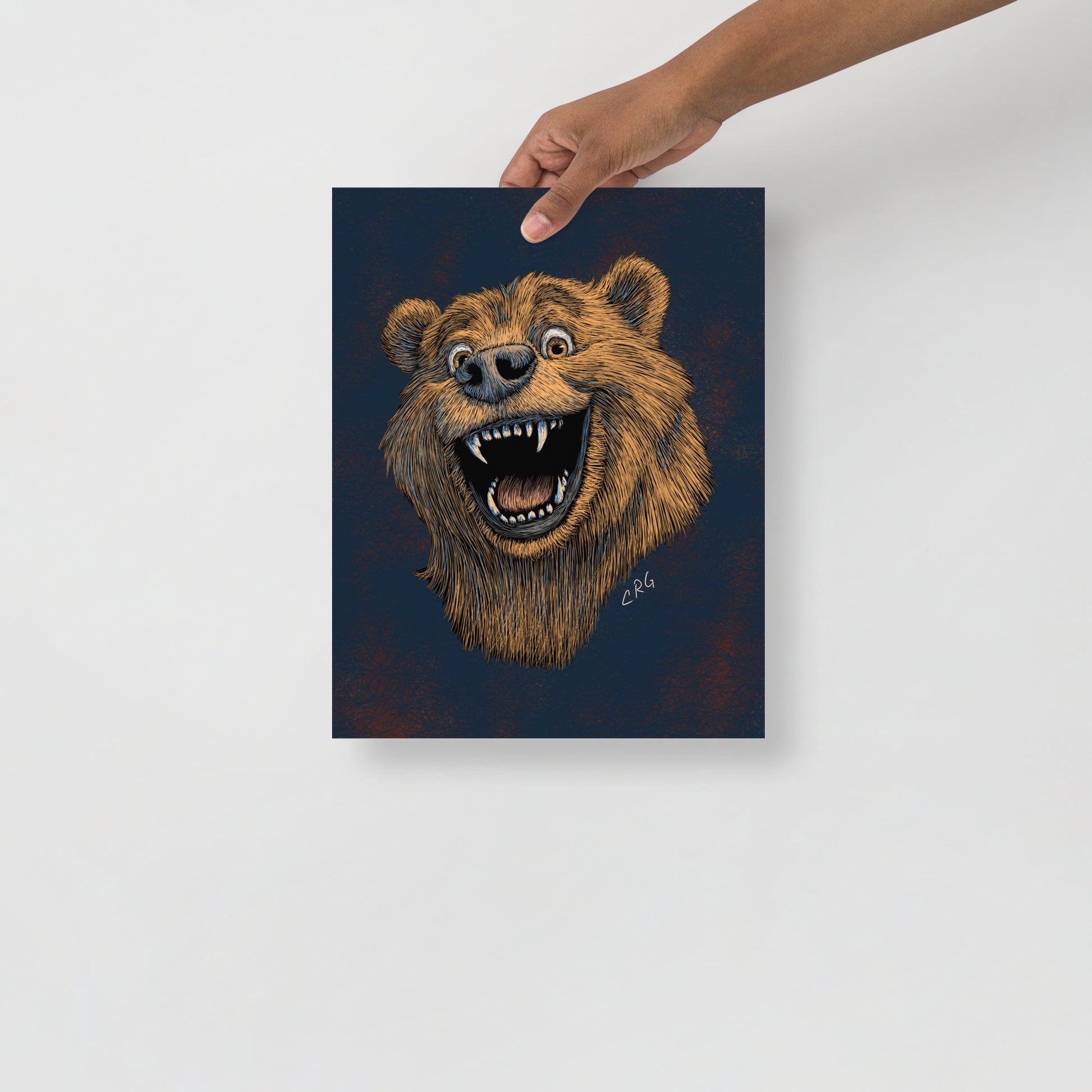Happy Grizzly Bear Art Print