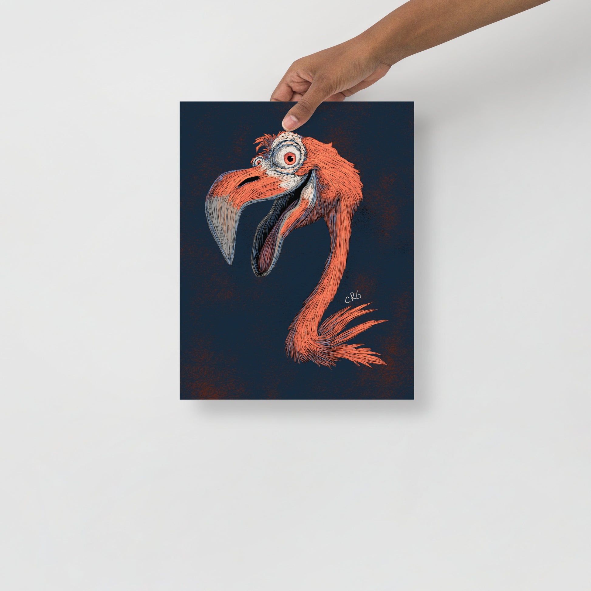 Happy Pink Flamingo Art Print