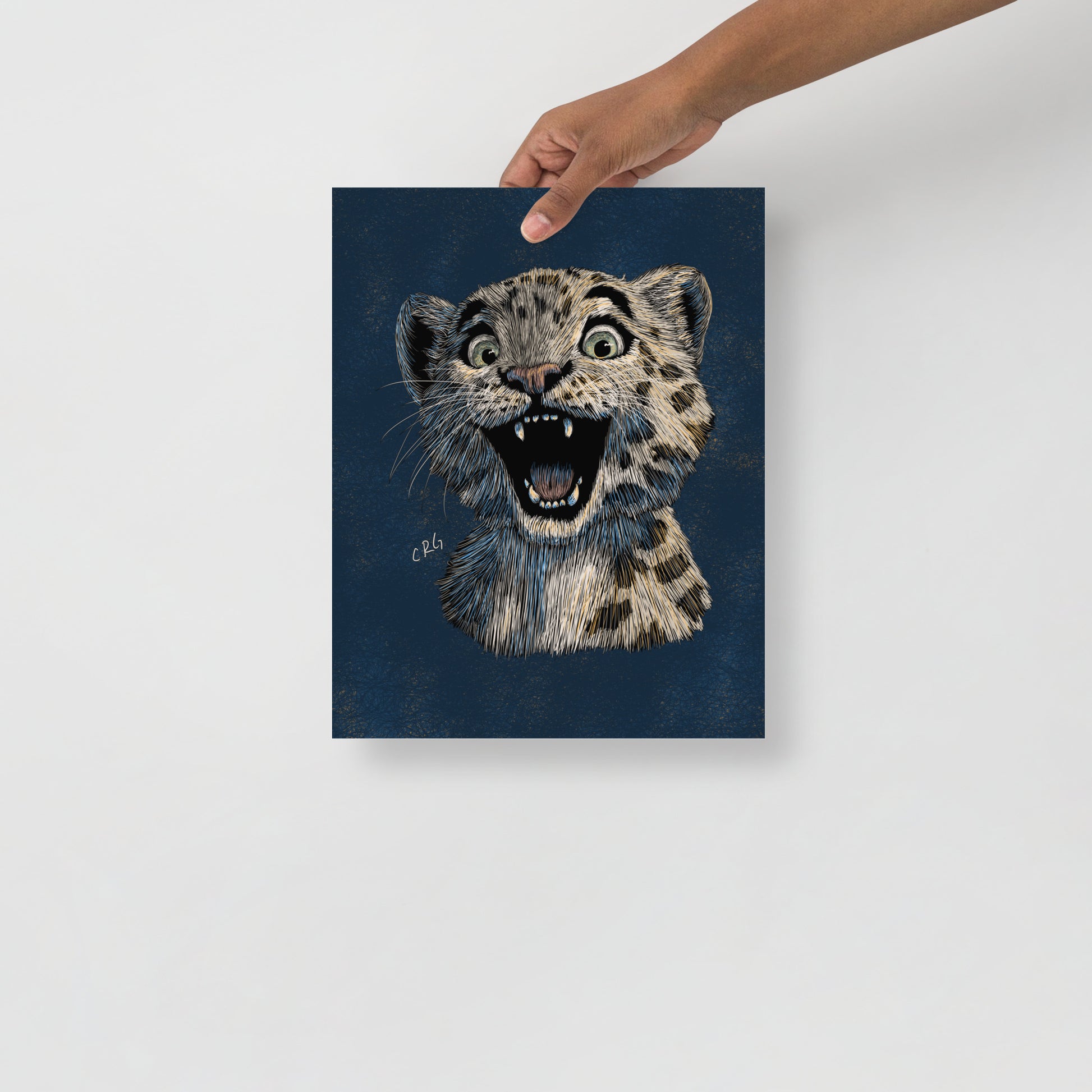 Happy Snow Leopard Art Print