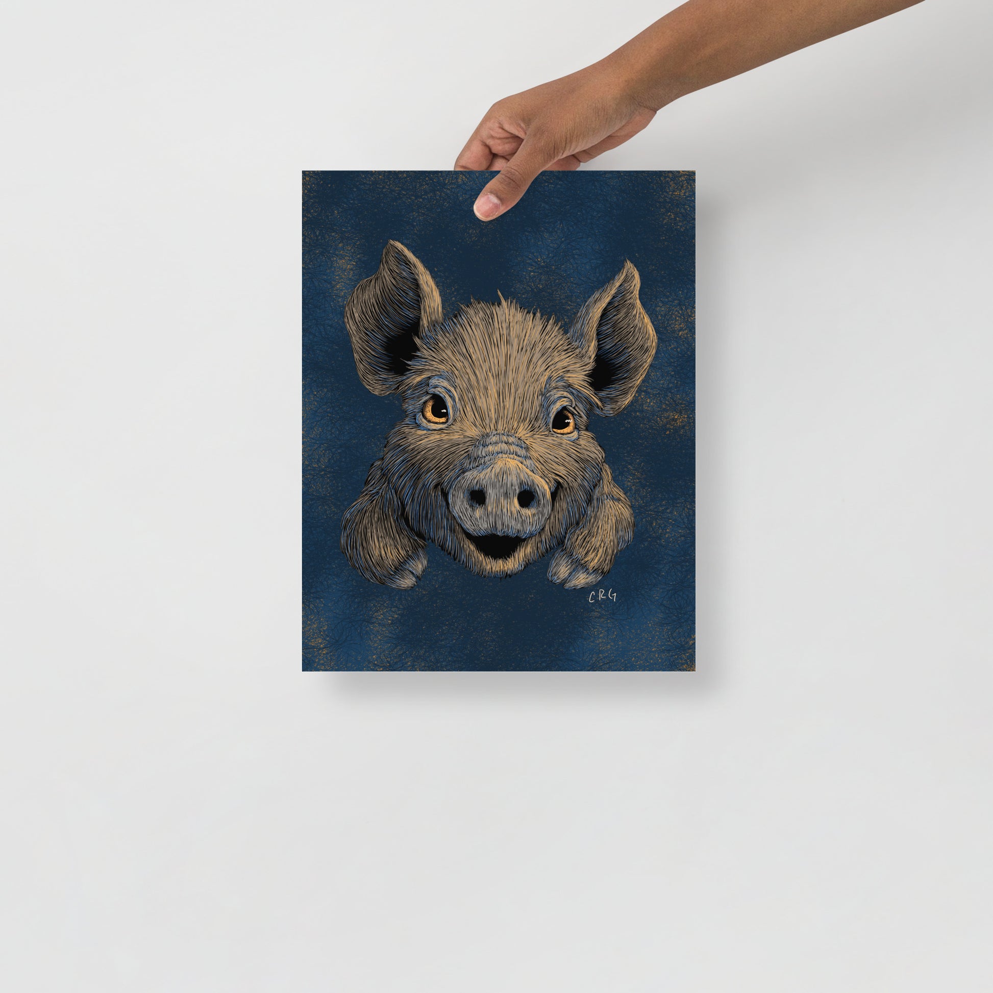 Happy Wild Boar Baby Art Print