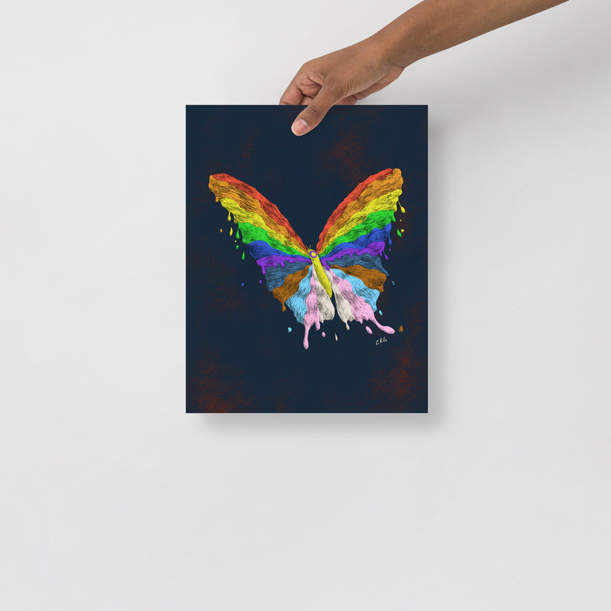 Dripping Pride Butterfly Art Print
