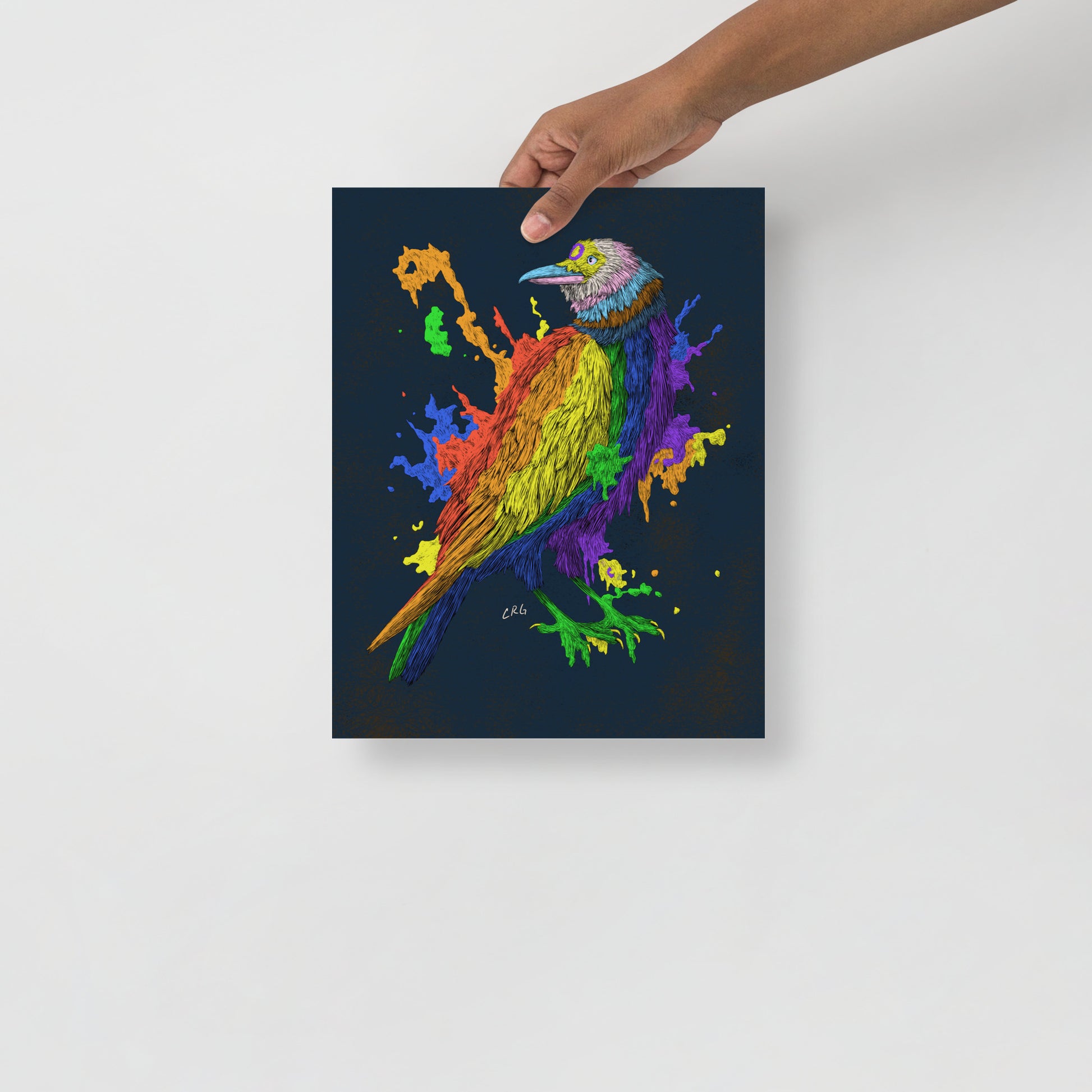 Ink Splatter Pride Raven Art Print