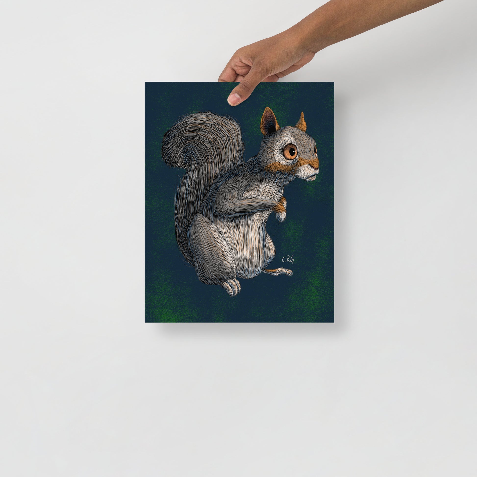 Worried Squirrel Art Print