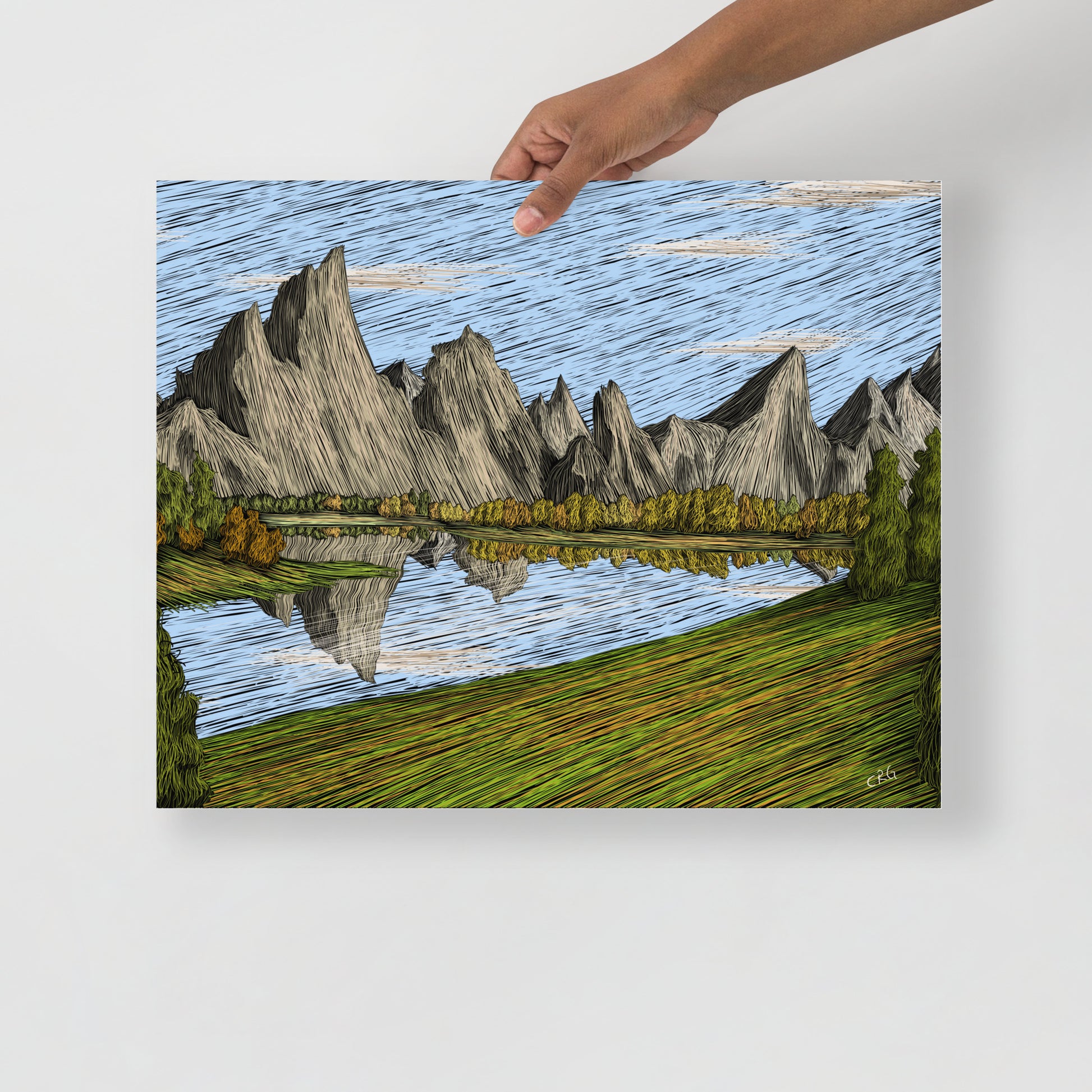 At the Foot of the Mountains Art Print