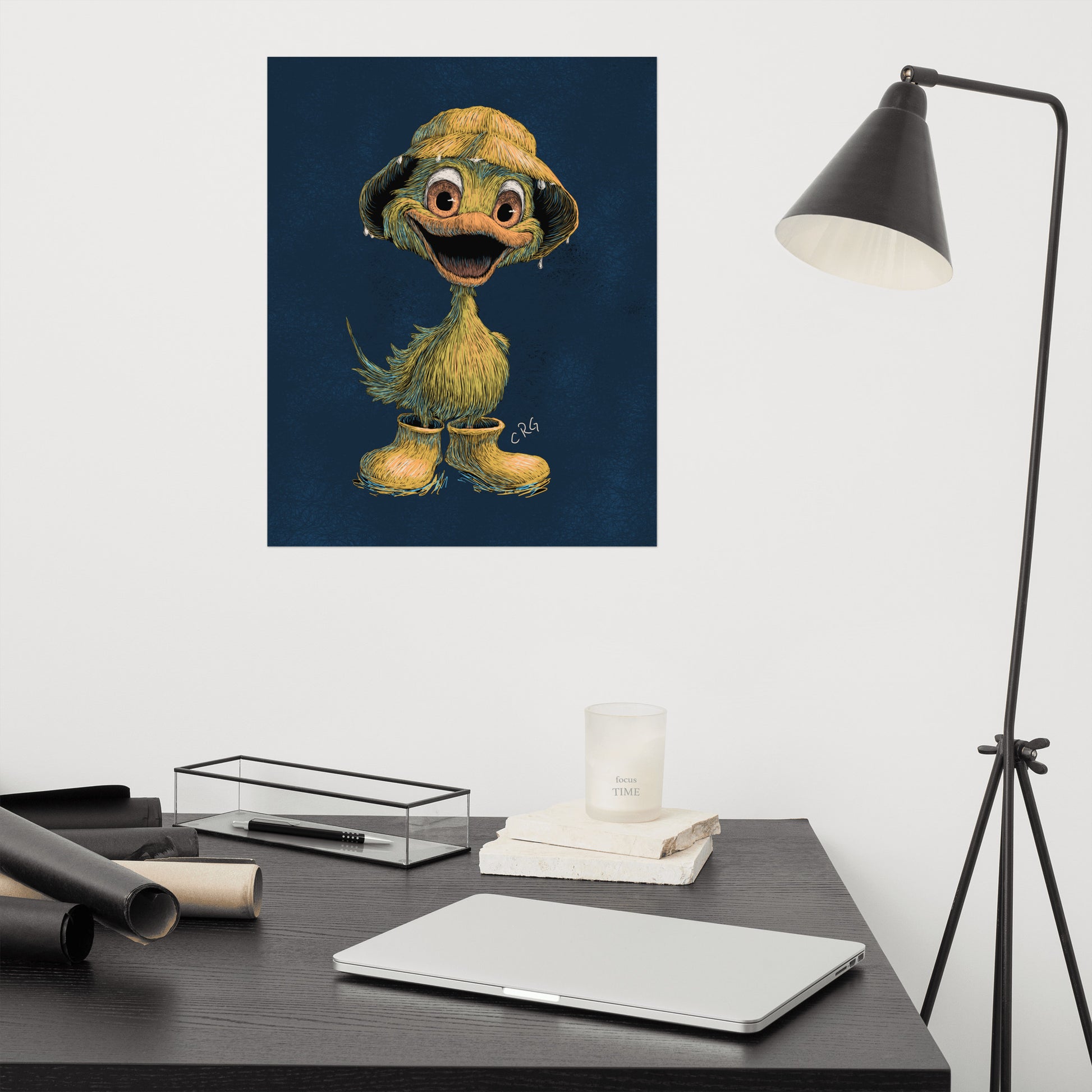 Duck Ready for Rain Art Print