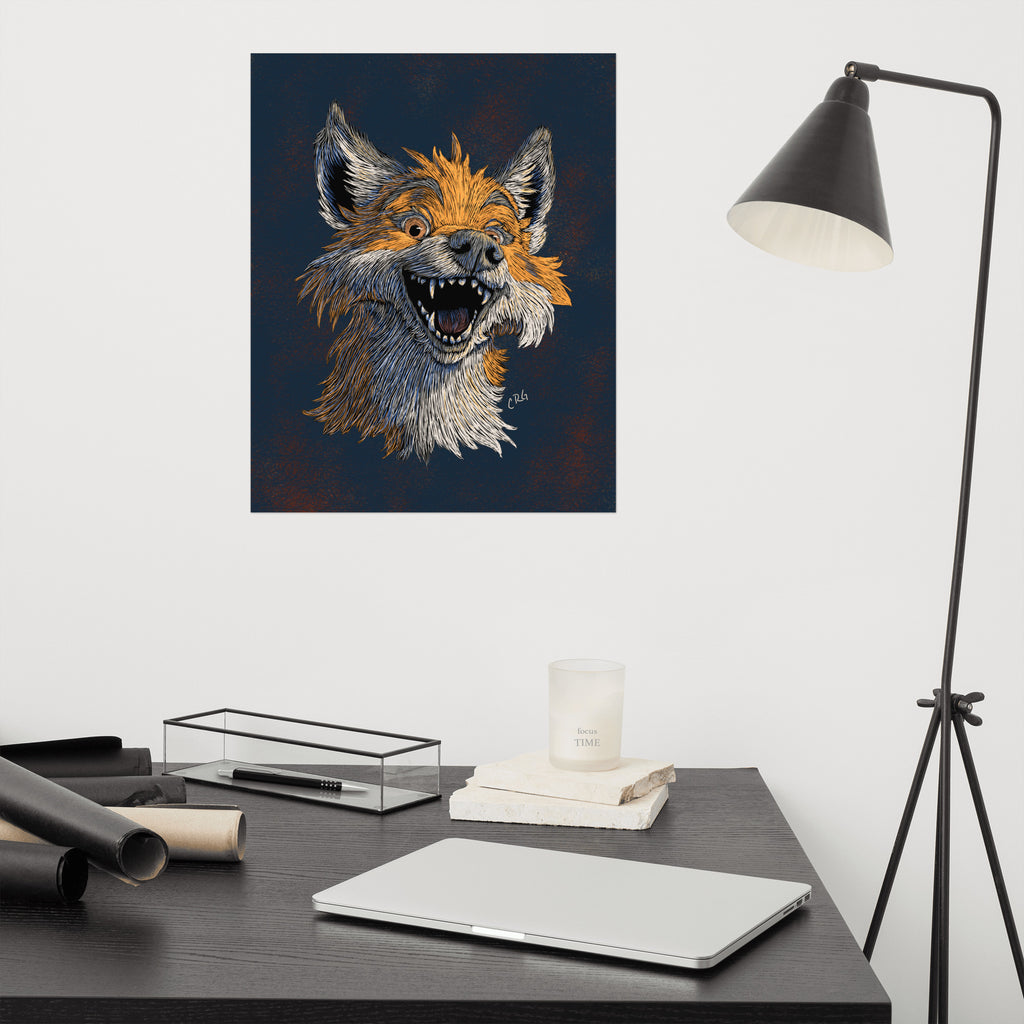 Happy Red Fox Art Print