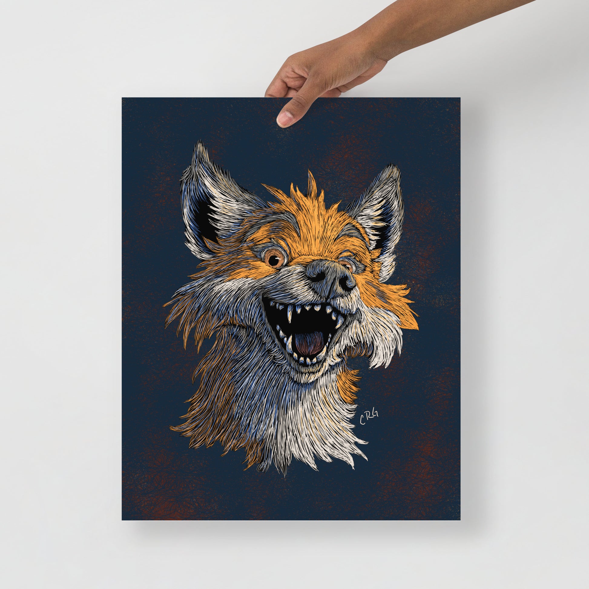 Happy Red Fox Art Print