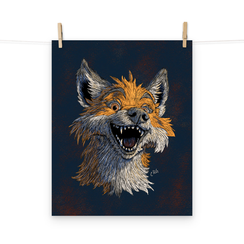 Happy Red Fox Art Print