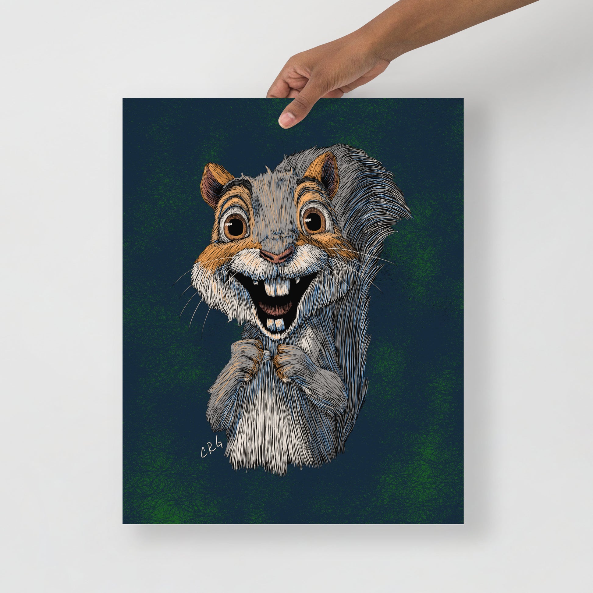 Happy Gray Squirrel Art Print