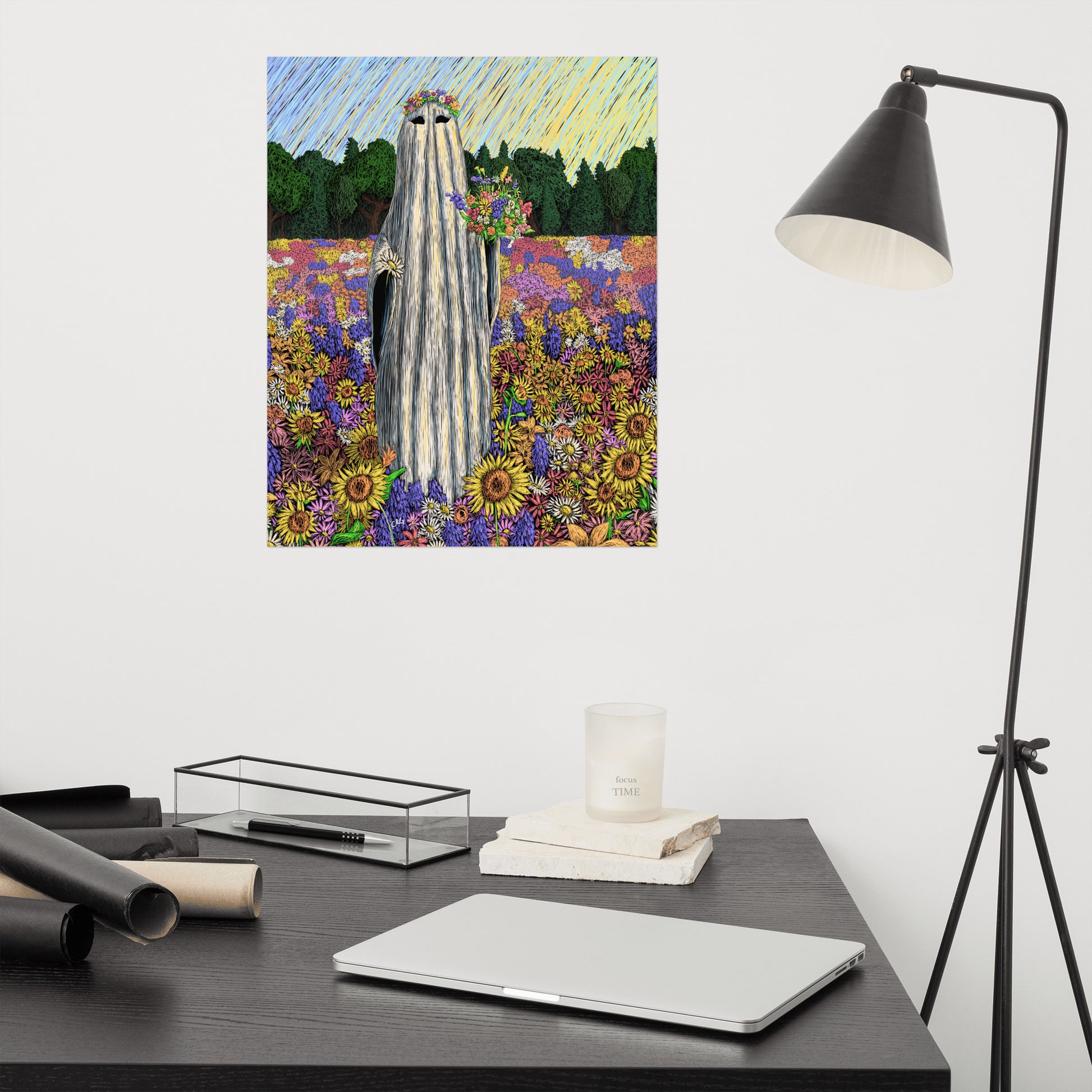 Ghost Picking Wild Flowers Art Print