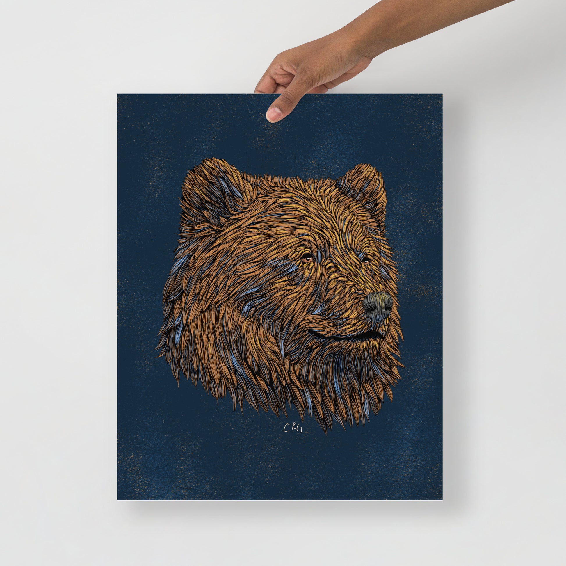 Stylized Grizzly Bear Art Print