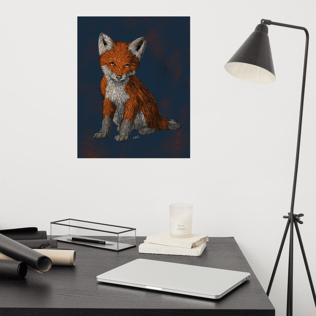Red Fox Kit Art Print