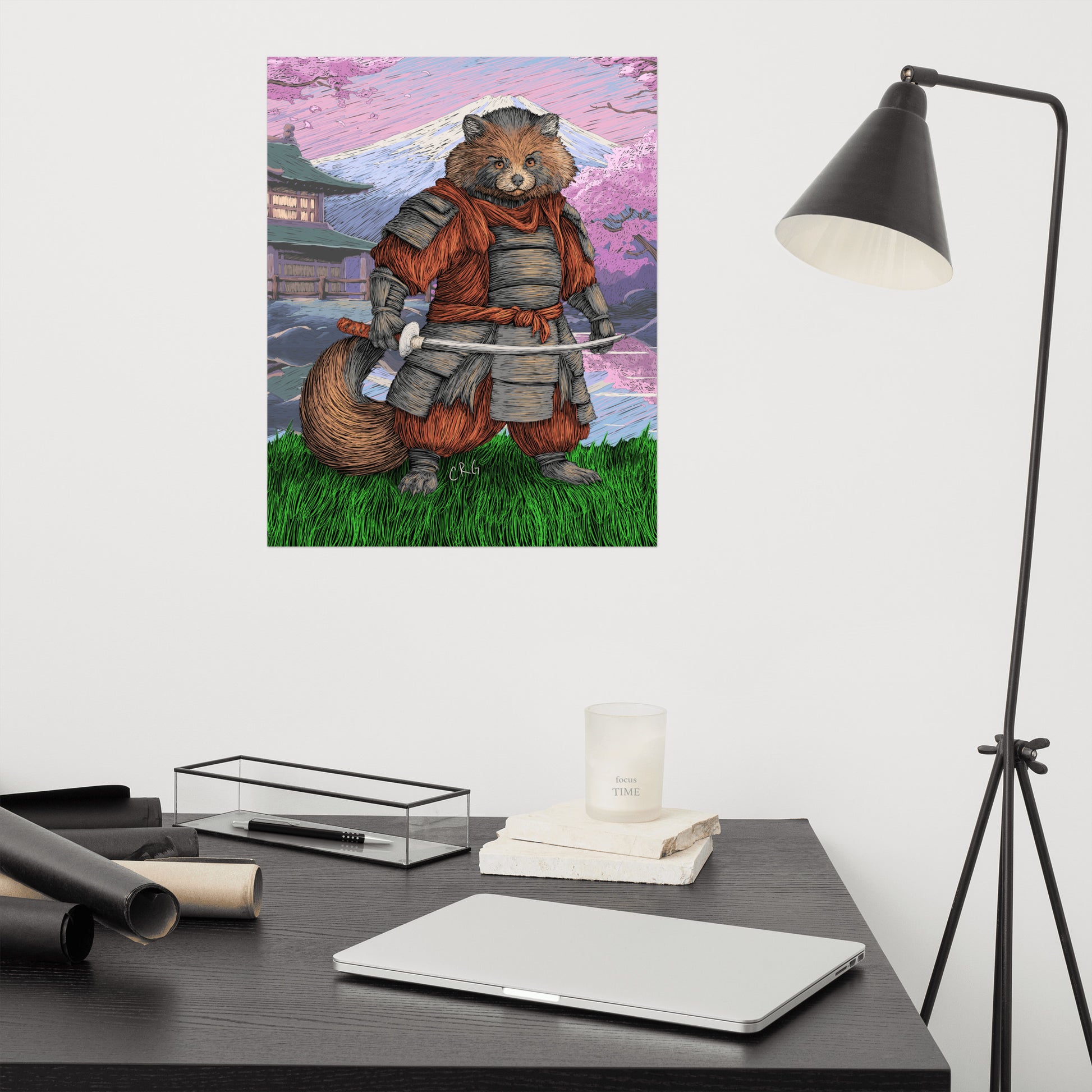 Tanuki Samurai Art Print