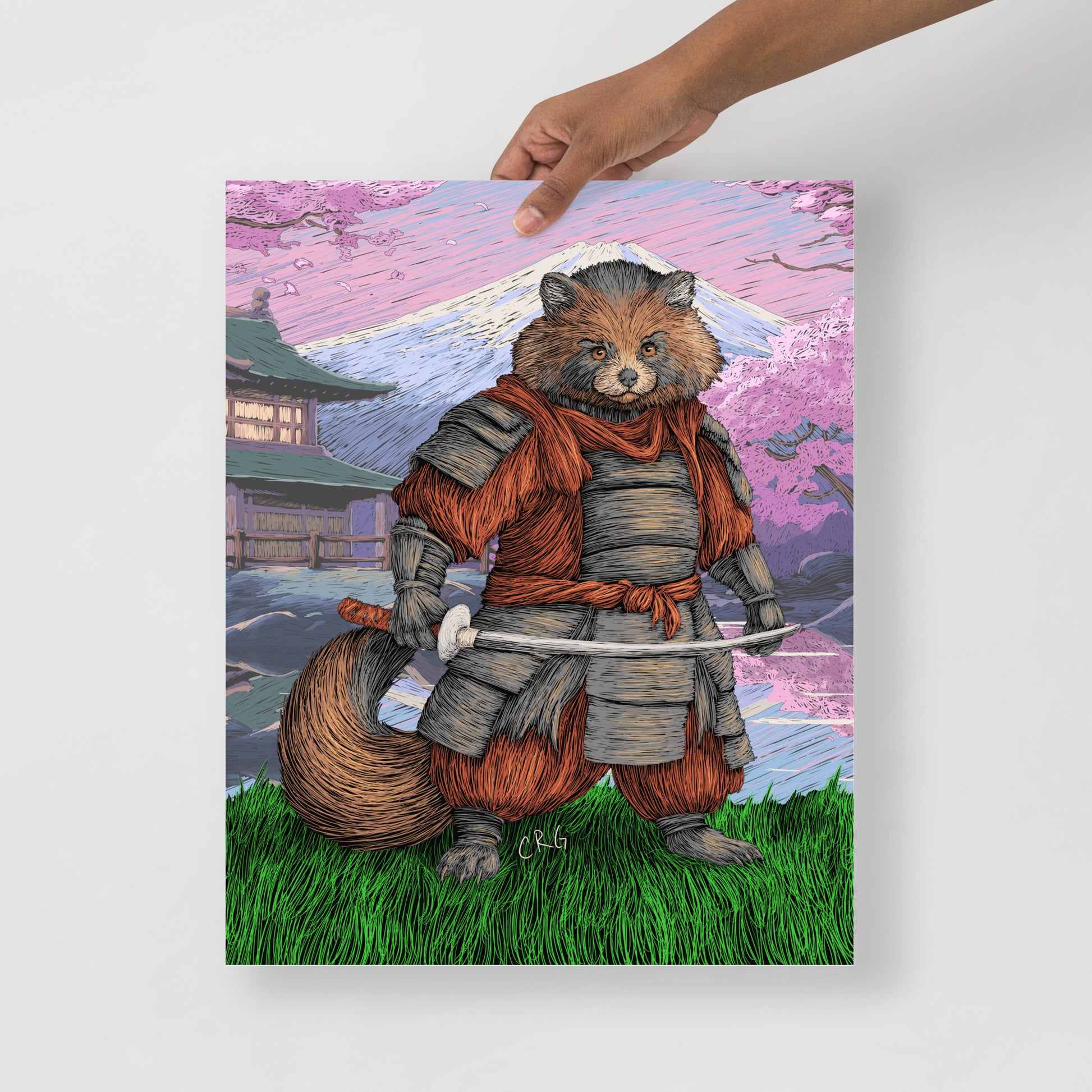 Tanuki Samurai Art Print