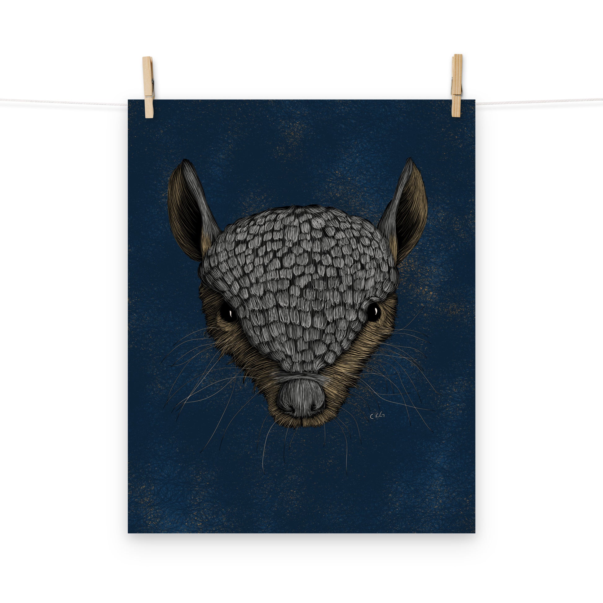 Screaming Hairy Armadillo Art Print