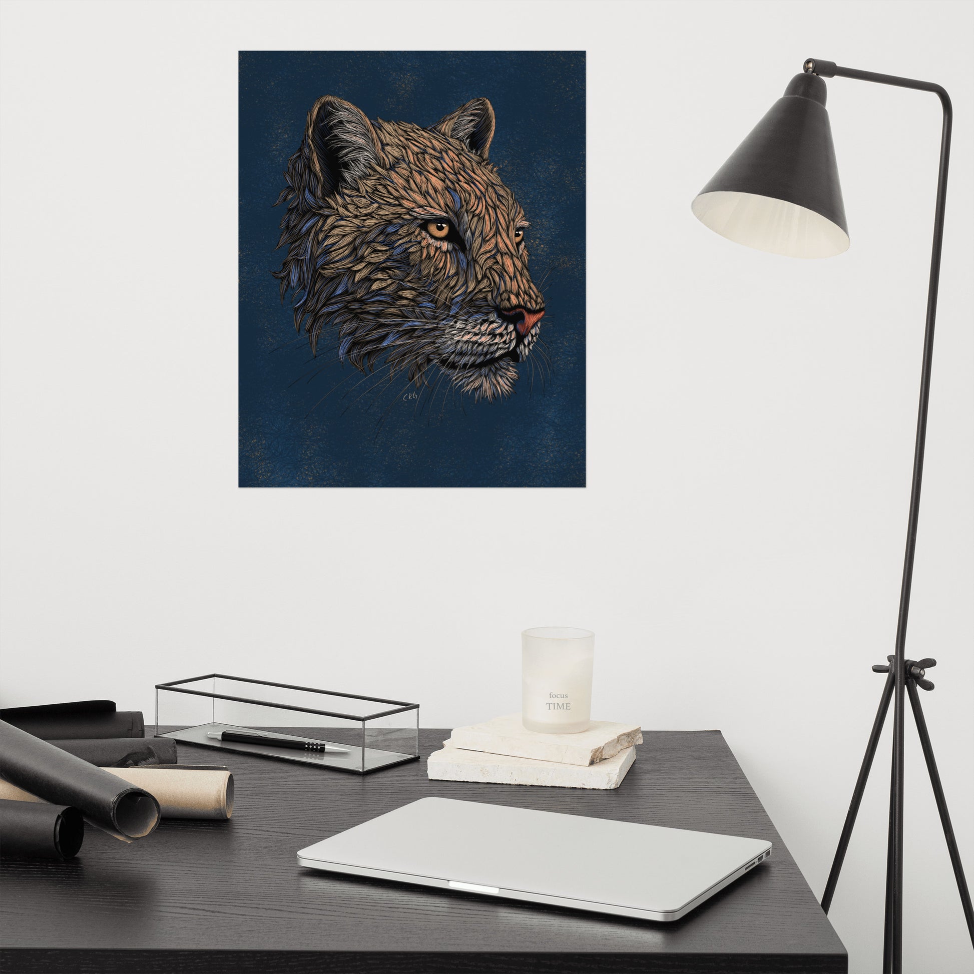 Stylized Mountain Lion Art Print