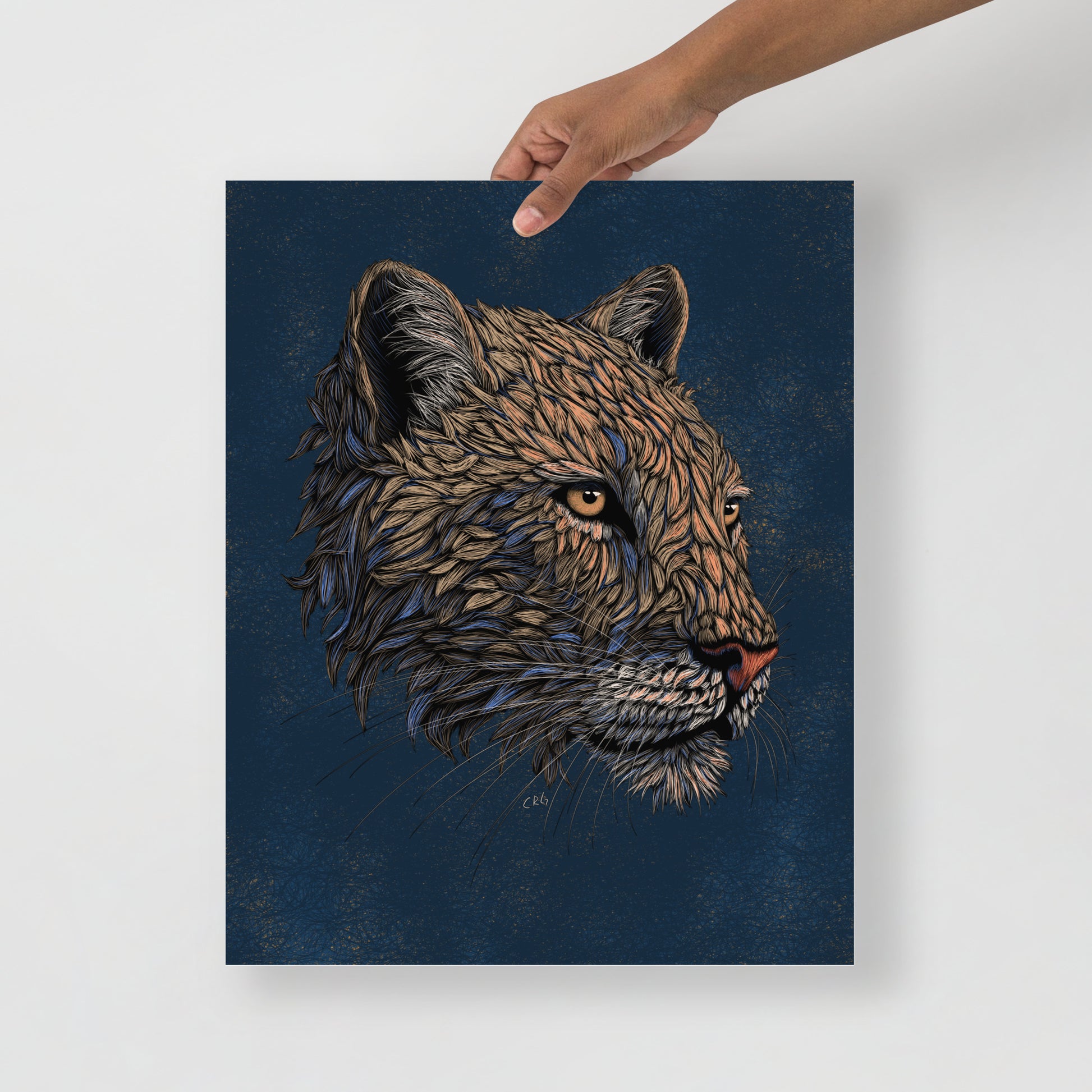 Stylized Mountain Lion Art Print