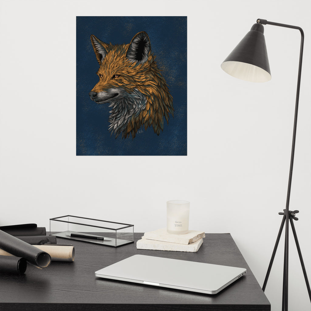 Stylized Red Fox Art Print
