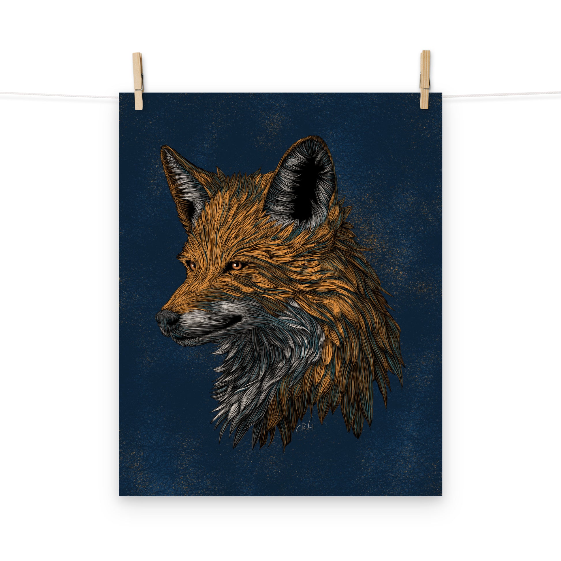 Stylized Red Fox Art Print
