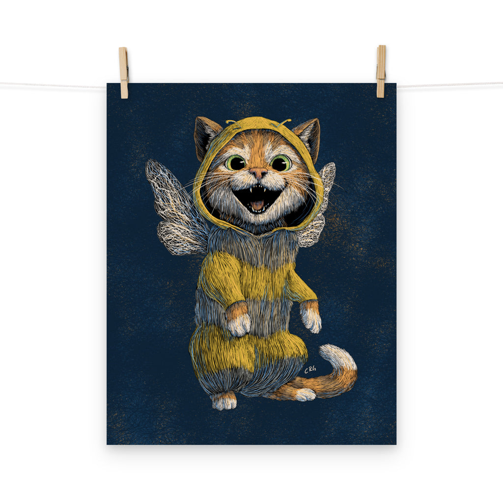 Cat Bee Art Print