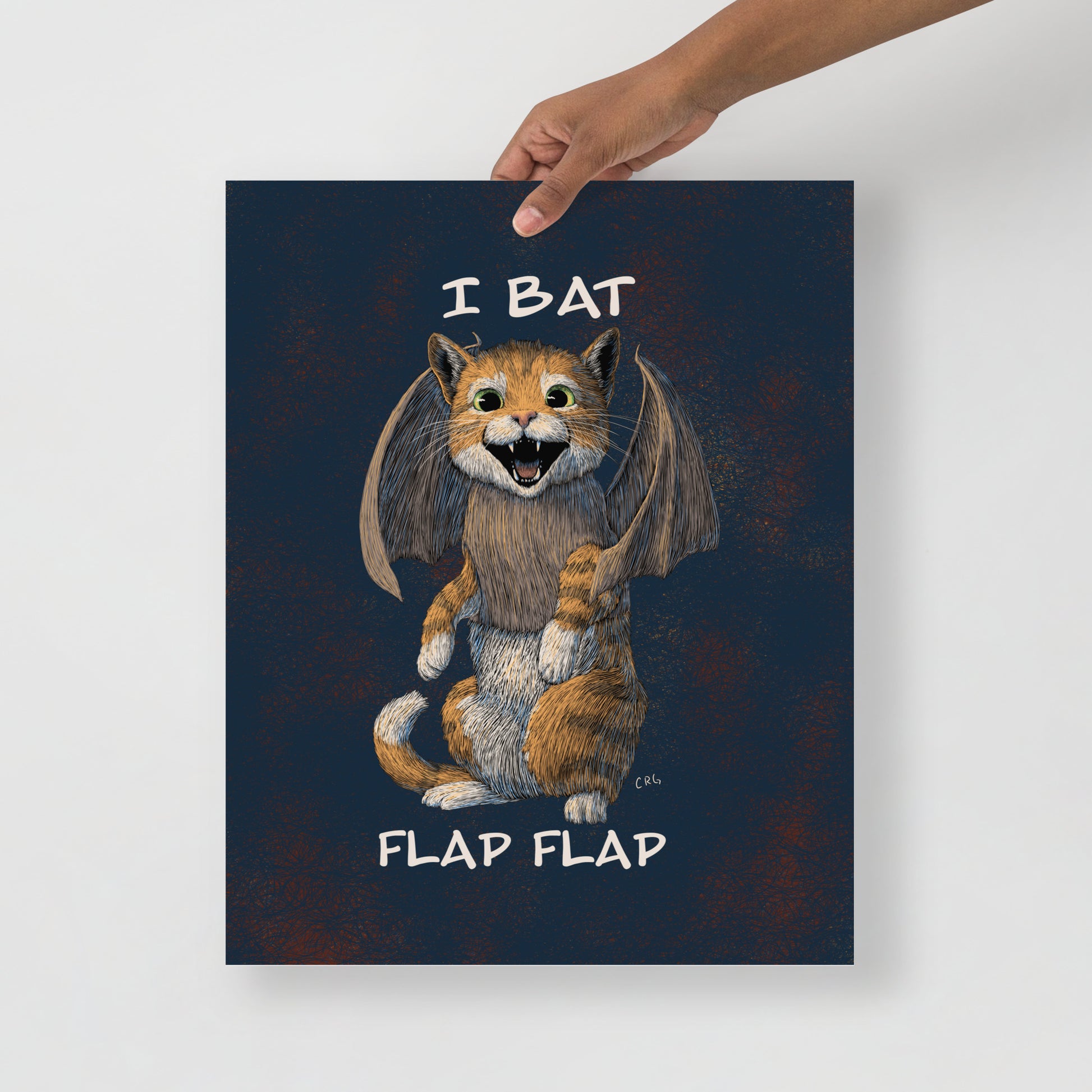 Cat Bat, I Bat Flap Flap Art Print