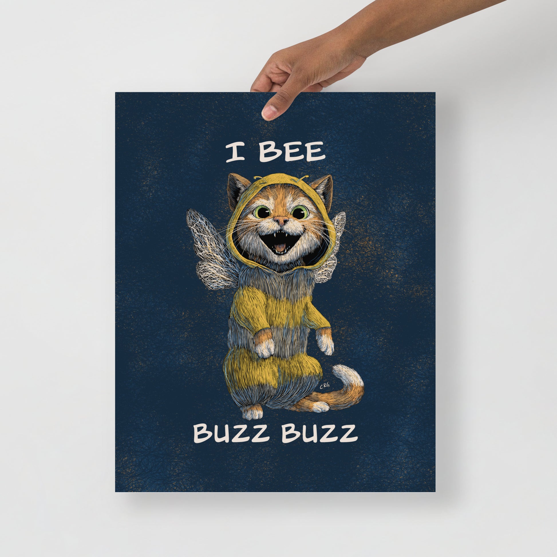 Cat Bee, I Bee Buzz Buzz Art Print