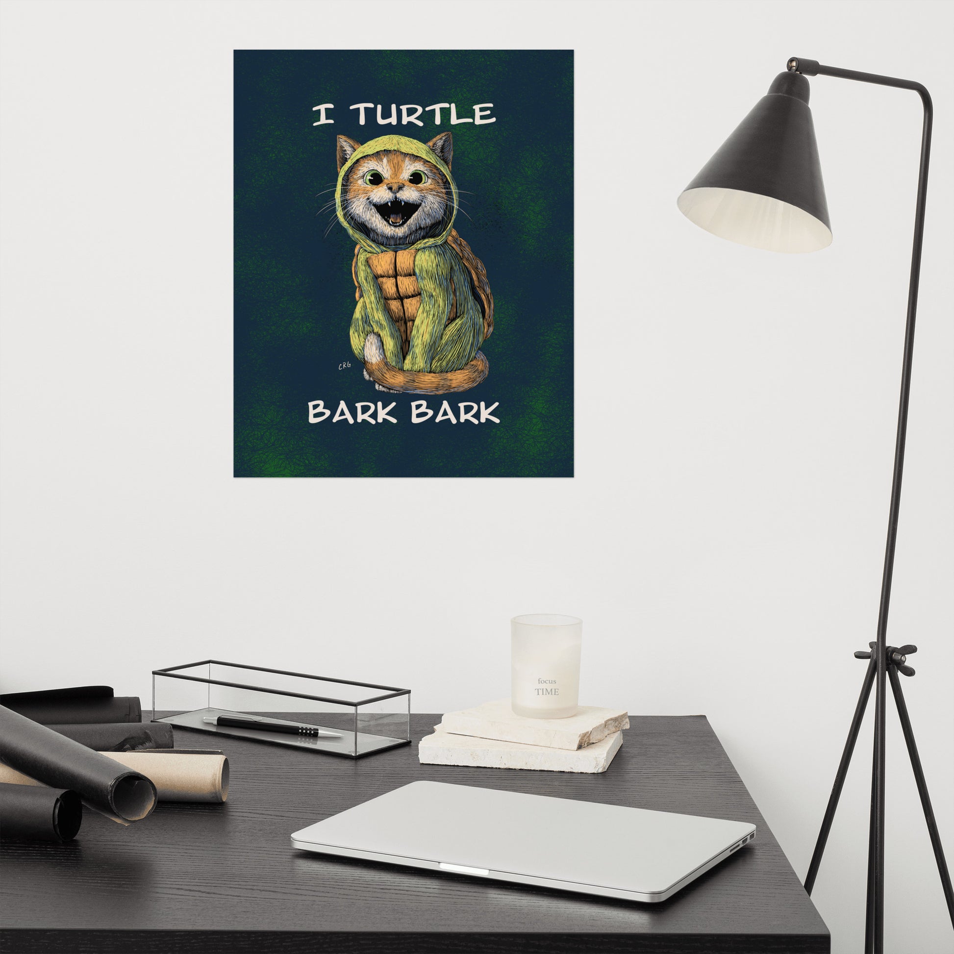 Cat Turtle, I Turtle Bark Bark Art Print