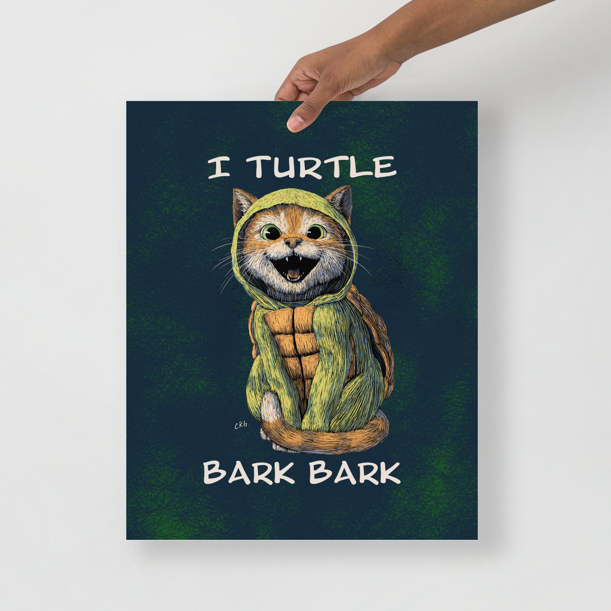 Cat Turtle, I Turtle Bark Bark Art Print
