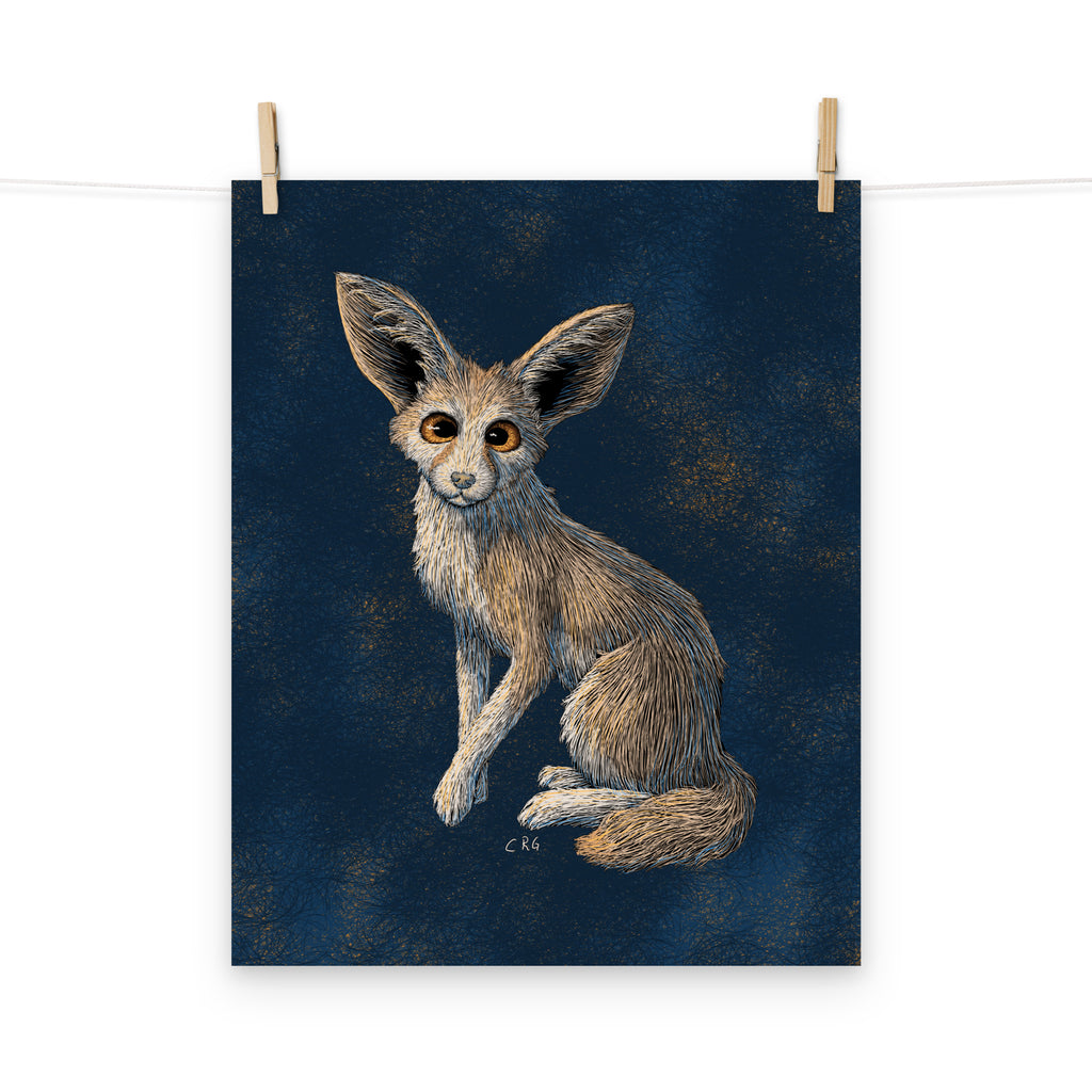 Curious Fennec Fox Art Print
