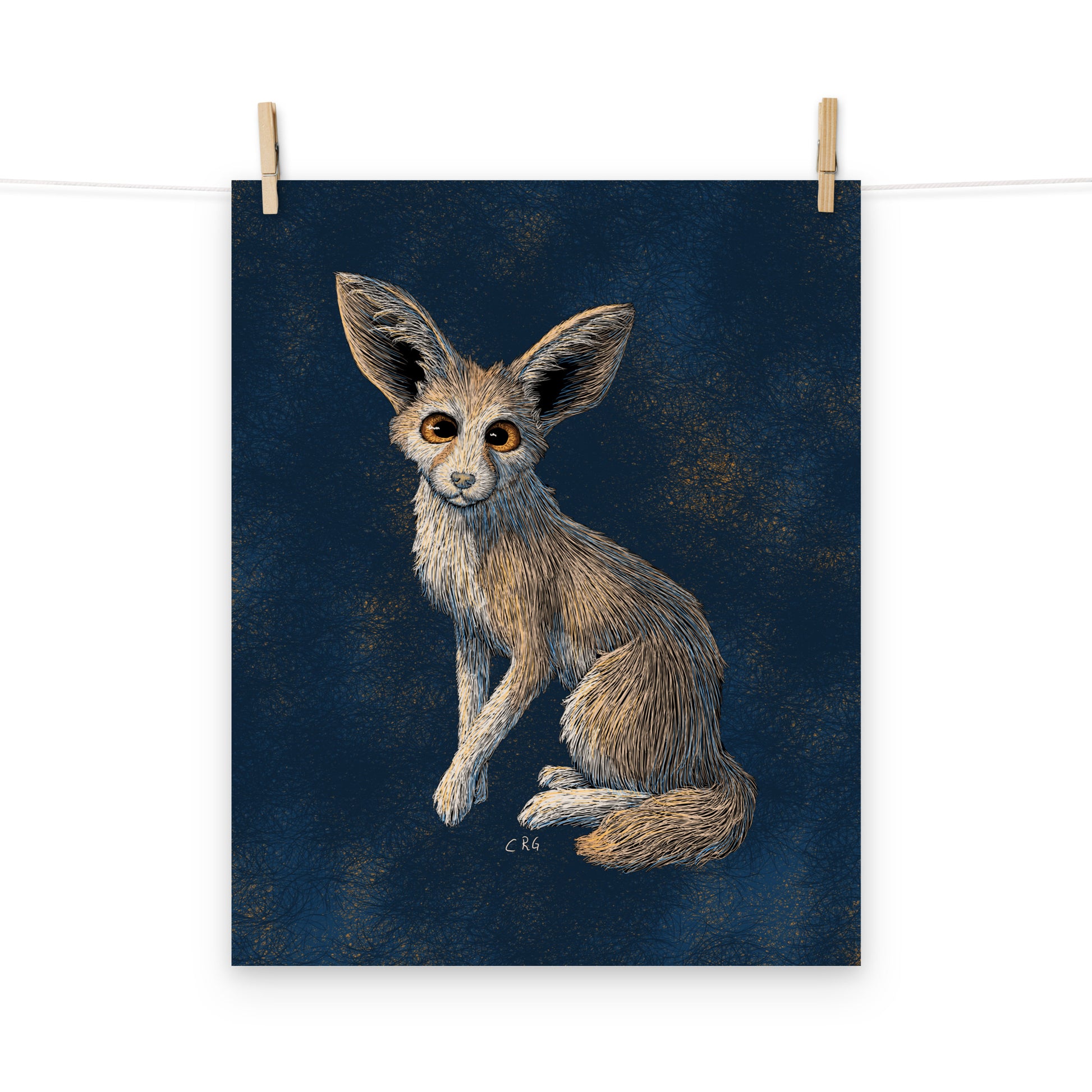 Curious Fennec Fox Art Print