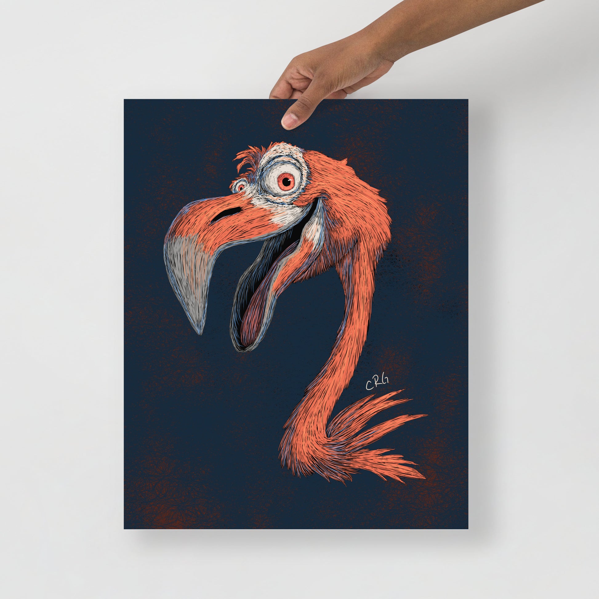 Happy Pink Flamingo Art Print