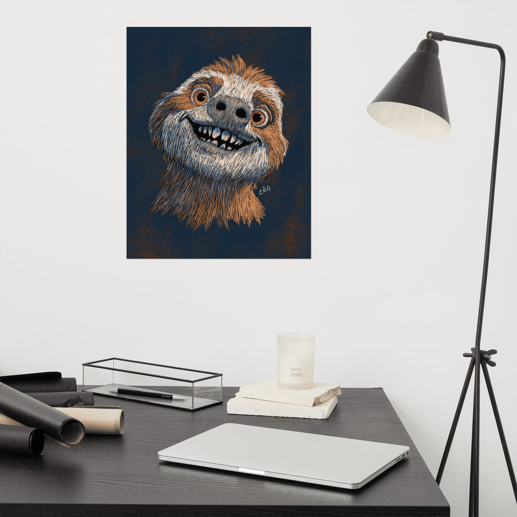 Happy Sloth Art Print