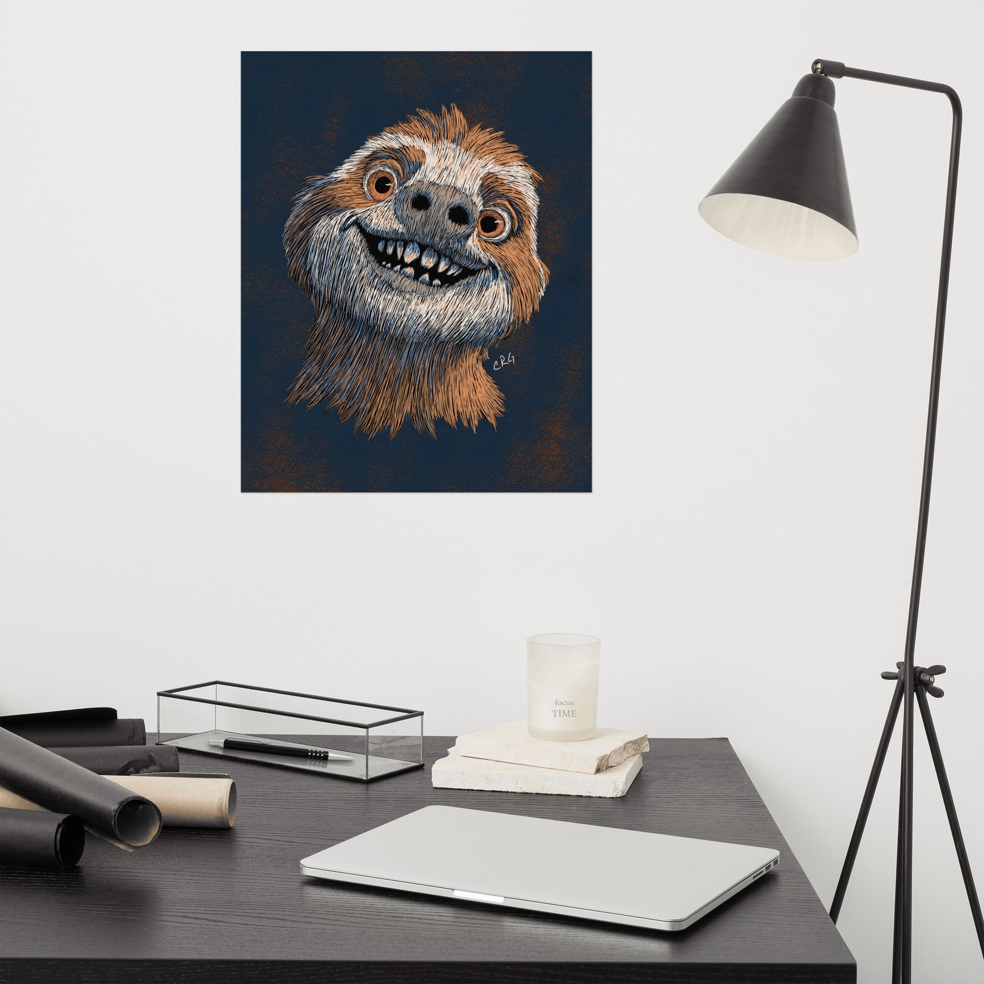 Happy Sloth Art Print