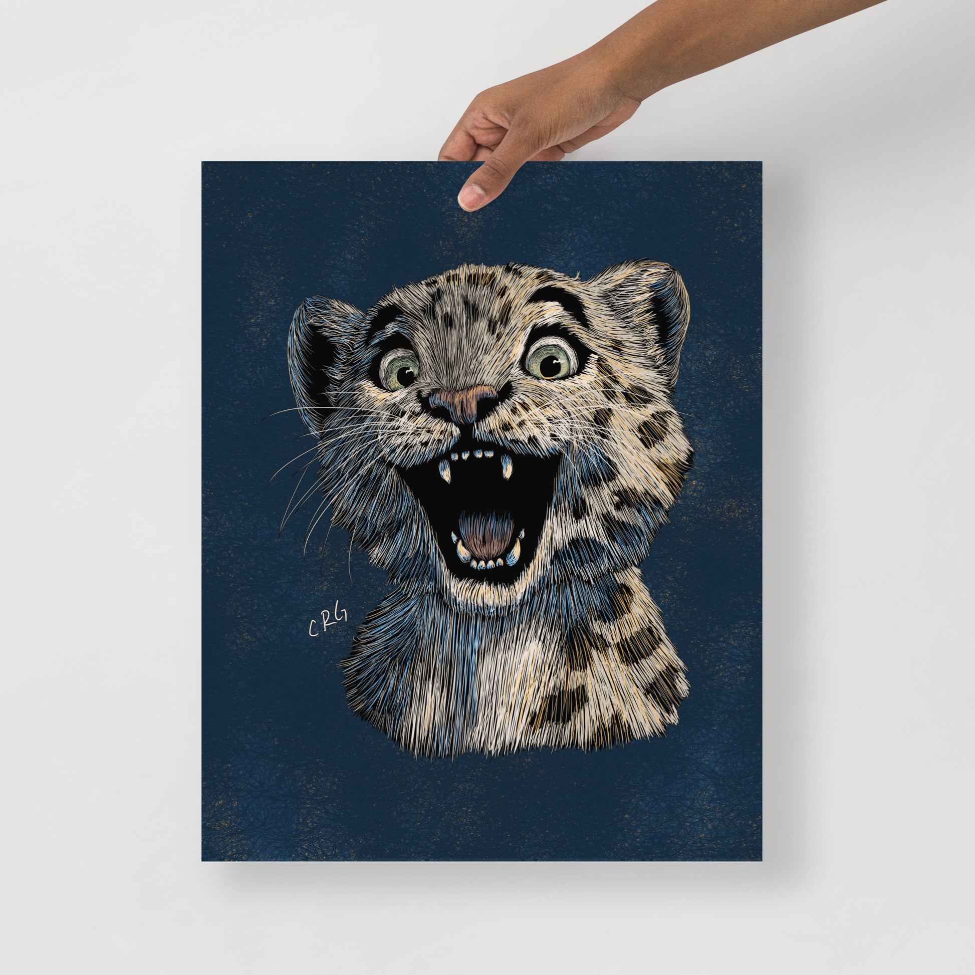 Happy Snow Leopard Art Print