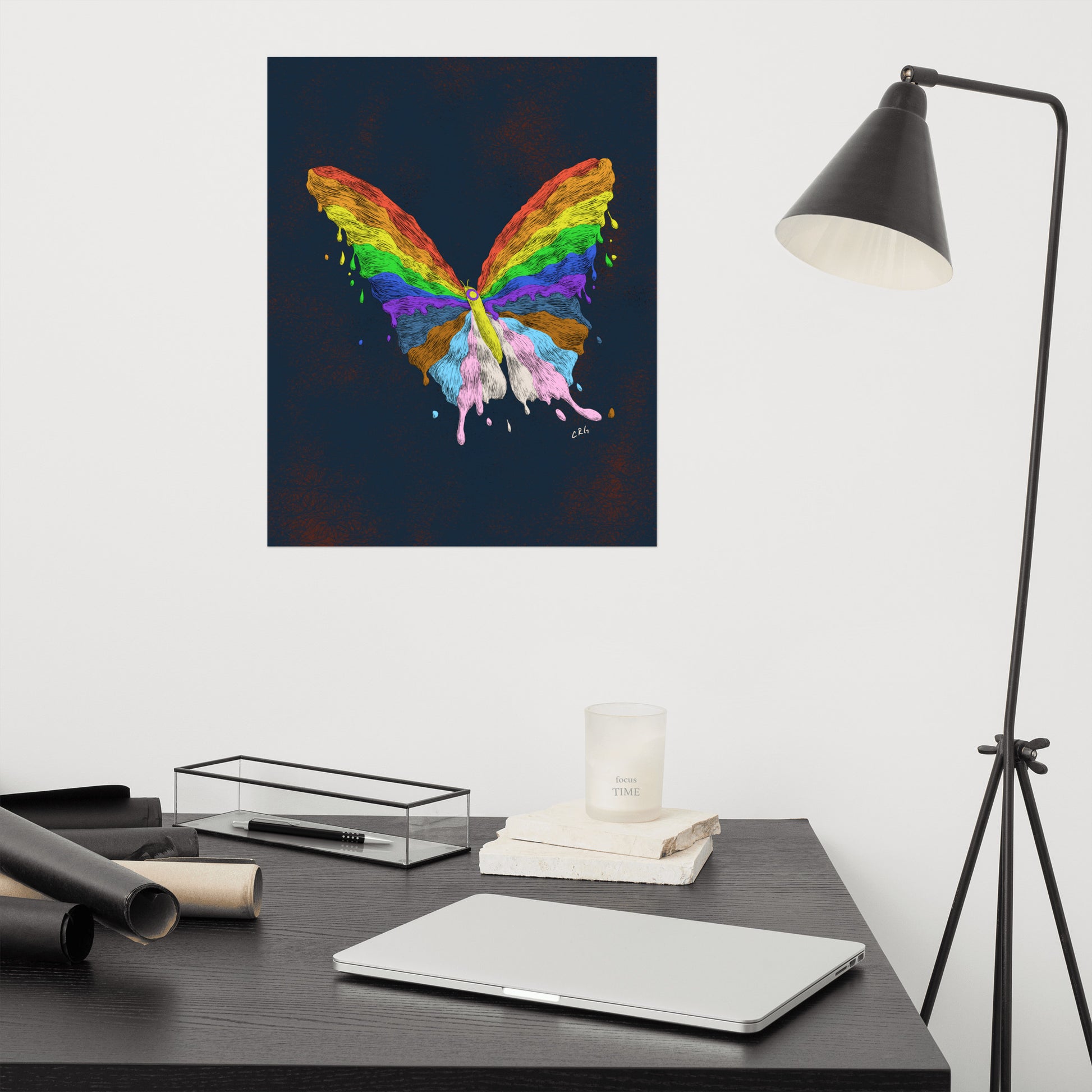Dripping Pride Butterfly Art Print