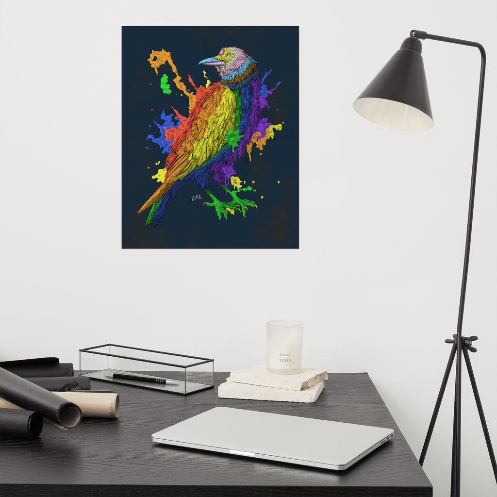 Ink Splatter Pride Raven Art Print