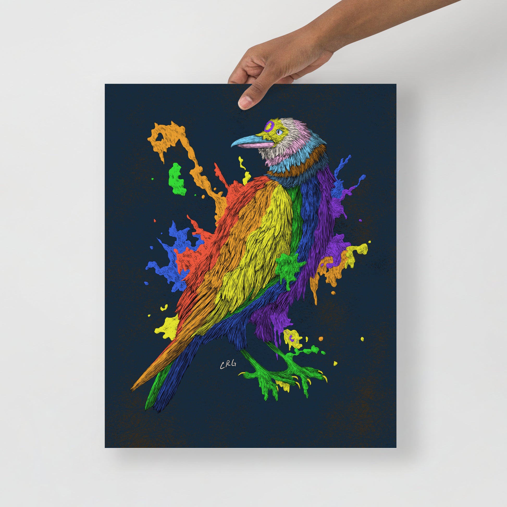 Ink Splatter Pride Raven Art Print