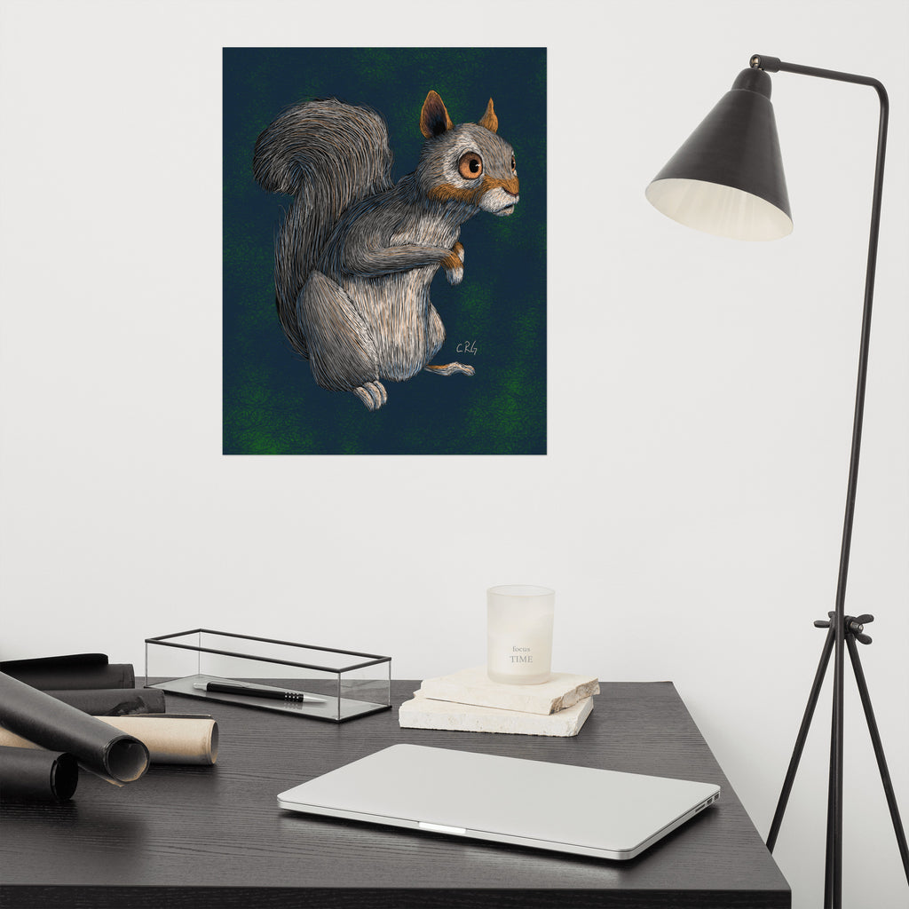 Worried Squirrel Art Print