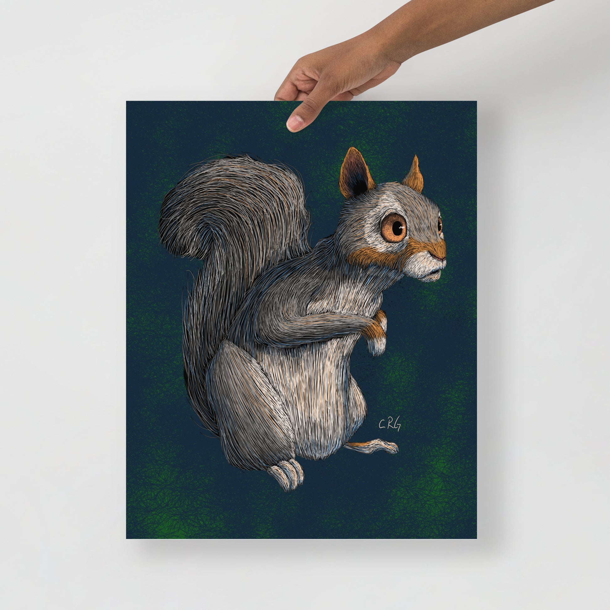 Worried Squirrel Art Print