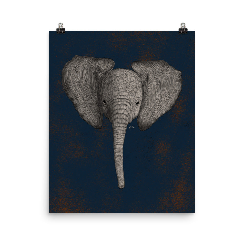 Baby African Elephant Art Print