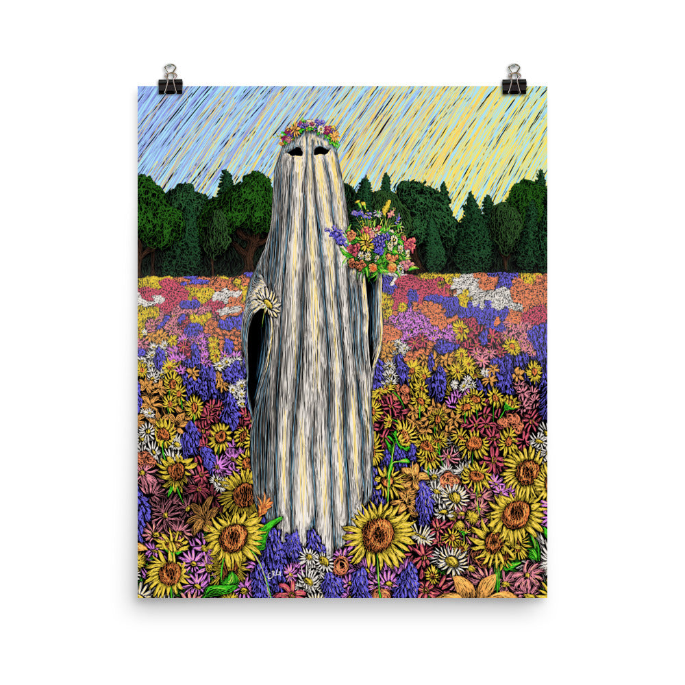 Ghost Picking Wild Flowers Art Print