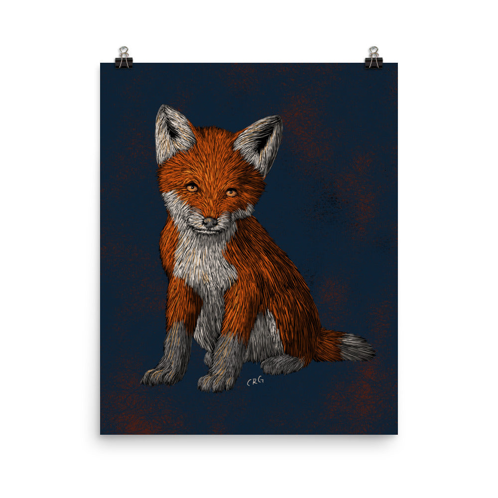 Red Fox Kit Art Print