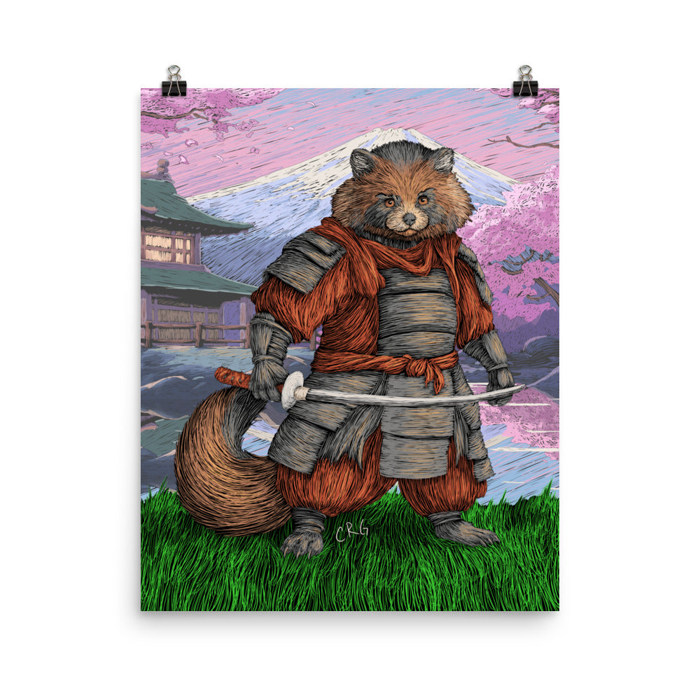 Tanuki Samurai Art Print