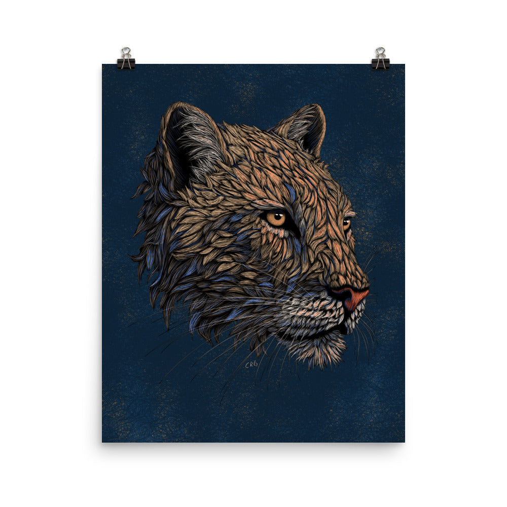 Stylized Mountain Lion Art Print