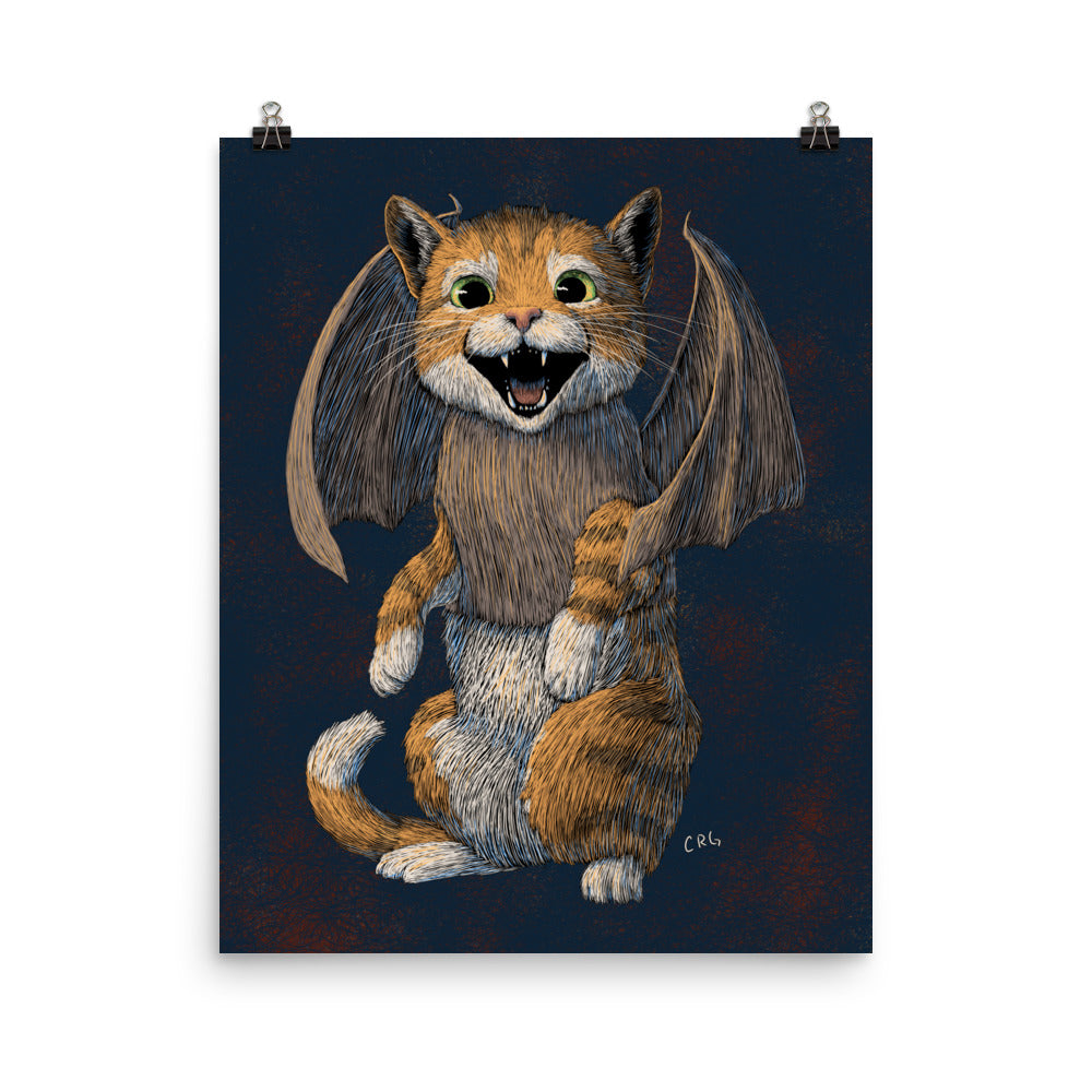 Cat Bat Art Print